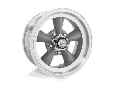 American Racing Torq Thrust D Gray with Machined Lip Wheel; 14x6; -2mm Offset