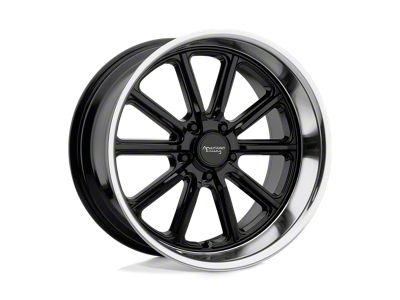 American Racing Rodder Gloss Black with Diamond Cut Lip Wheel; 20x9.5; 0mm Offset; 5x114.3mm Bolt Pattern; 72.56mm Hub Bore