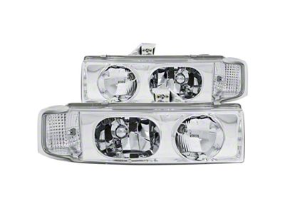 Anzo USA 1995-2005 Chevrolet Astro Van Crystal Headlights Chrome 1pc - 111001