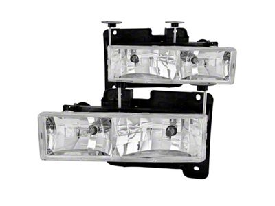 Anzo USA 1988-1998 Chevrolet C1500 Crystal Headlights Chrome - 111004