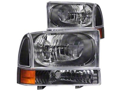 Anzo USA 2000-2004 Ford Excursion Crystal Headlights Black - 111080