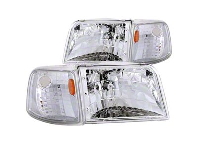 Anzo USA 1993-1997 Ford Ranger Crystal Headlights Chrome w/ Corner Lights - 111119