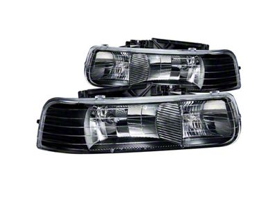 Anzo USA 1999-2002 Chevrolet Silverado 1500 Crystal Headlights Black - 111155