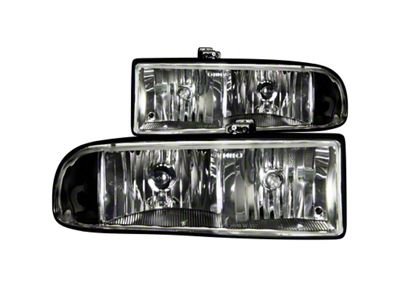 Anzo USA 1998-2005 Chevrolet S-10 Crystal Headlights Black - 111156