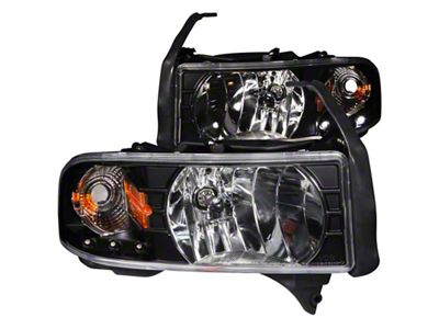 Anzo USA 1994-2001 Dodge Ram Crystal Headlights Black w/ LED - 111205
