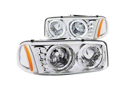 Anzo USA 1999-2006 Gmc Sierra 1500 Crystal Headlights w/ Halo and - 111208