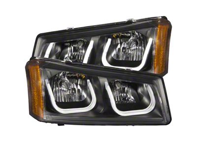 Anzo USA 2003-2006 Chevrolet Silverado 1500 Projector Headlights w/ U-Bar Black - 111312
