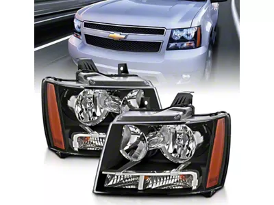 Anzo USA 2007-2014 Chevrolet Tahoe/Suburban Crystal Headlights Black - 111392