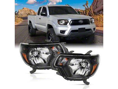 Anzo USA 2012-2015 Toyota Tacoma Crystal Headlights Black - 111395