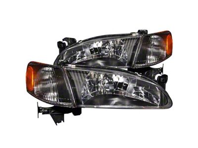 Anzo USA 1998-2000 Toyota Corolla Crystal Headlights Black - 121131