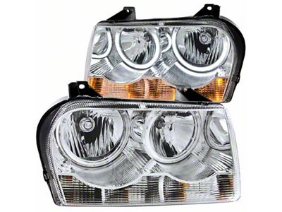 Anzo USA 2005-2010 Chrysler 300 Crystal Headlights w/ Halo Chrome CCFL - 121137