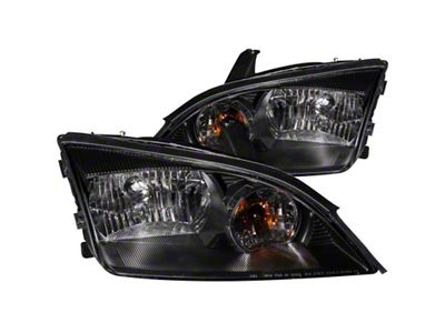 Anzo USA 2005-2007 Ford Focus Crystal Headlights Black - 121229