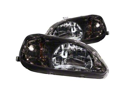 Anzo USA 1999-2000 Honda Civic Crystal Headlights Gun-Metal Gray - 121234