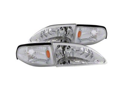 Anzo USA 1994-1998 Ford Mustang Crystal Headlights Chrome - 121262