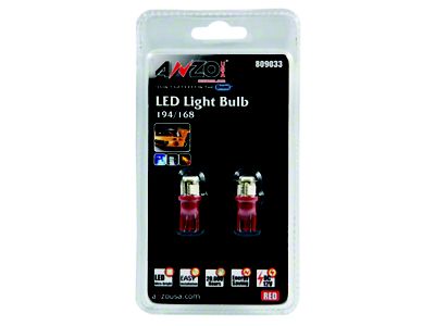 Anzo USA LED Bulbs Universal 194/168 Red - 4 LEDs - 809033