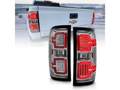 Anzo USA 2014-2018 Chevy Silverado 1500 LED Taillights Chrome - 311291