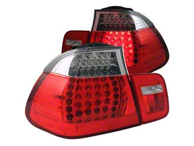 Anzo USA 2002-2005 BMW 3 Series E46 LED Taillights Red/Clear - 321096
