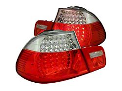 Anzo USA 2000-2003 BMW 3 Series E46 LED Taillights Red/Clear - 321105