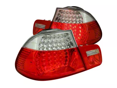 Anzo USA 2000-2003 BMW 3 Series E46 LED Taillights Red/Clear - 321105