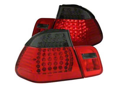Anzo USA 1999-2001 BMW 3 Series E46 LED Taillights Red/Smoke 2pc - 321126