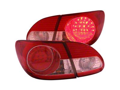 Anzo USA 2003-2008 Toyota Corolla LED Taillights Red Clear 4pc - 321190