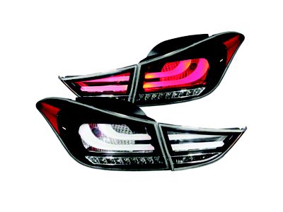 Anzo USA 2011-2013 Hyundai Elantra LED Taillights Black 4pc - 321298