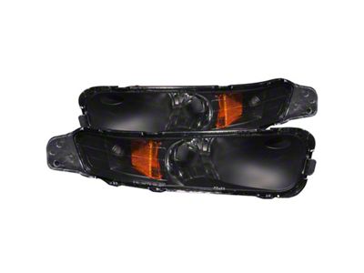 Anzo USA 2005-2009 Ford Mustang Euro Parking Lights Black w/ Amber - 511002