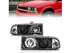 Anzo USA Projector Headlights w/ Halo Black (1998-2005 Chevrolet S-10)