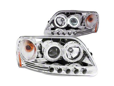 Anzo USA 1997.5-2003 Ford F-150 Projector Headlights w/ Halo Chrome 1pc - 111054