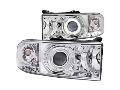 Anzo USA 1994-2001 Dodge Ram Projector Headlights w/ Halo Chrome - 111056