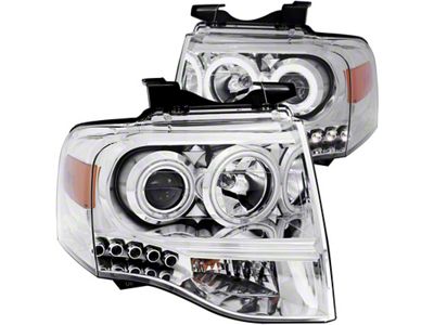 Anzo USA 2007-2014 Ford Expedition Projector Headlights Chrome - 111114