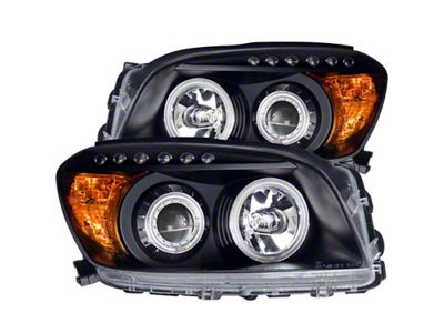 Anzo USA 2006-2008 Toyota Rav4 Projector Headlights w/ Halo Black - 111120