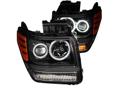 Anzo USA 2007-2012 Dodge Nitro Projector Headlights w/ Halo Black CCFL - 111145