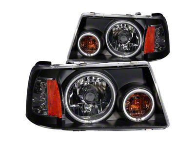 Anzo USA 2001-2011 Ford Ranger Projector Headlights w/ Halo Black CCFL - 111152