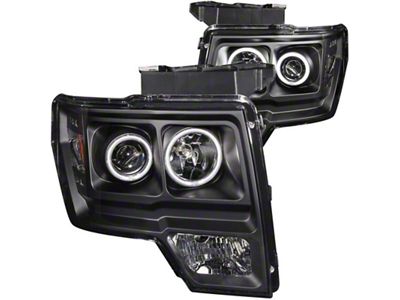Anzo USA 2009-2014 Ford F-150 Projector Headlights w/ Halo Black CCFL - 111161