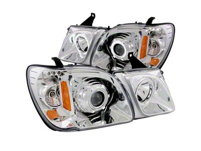 Anzo USA 1998-2007 Lexus Lx470 Projector Headlights w/ Halo Chrome CCFL - 111169