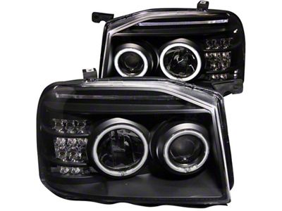 Anzo USA 2001-2004 Nissan Frontier Projector Headlights w/ Halo Black CCFL - 111172
