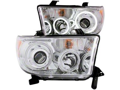 Anzo USA 2007-2013 Toyota Tundra Projector Headlights w/ Halo Chrome CCFL - 111173
