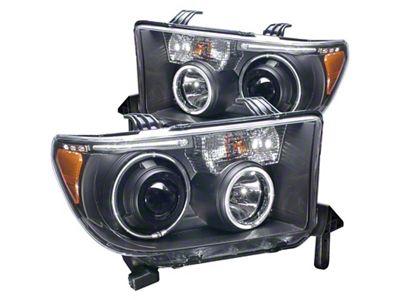 Anzo USA 2007-2013 Toyota Tundra Projector Headlights w/ Halo Black CCFL - 111174