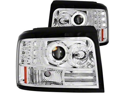 Anzo USA 1992-1996 Ford F-150 Projector Headlights w/ Halo Chrome - 111183