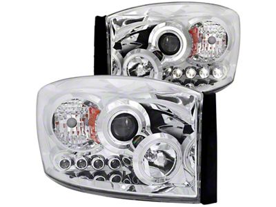 Anzo USA 2006-2008 Dodge Ram 1500 Projector Headlights w/ Halo Chrome - 111210