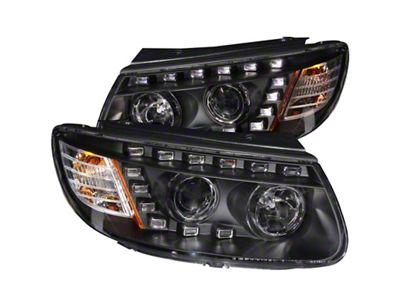 Anzo USA 2007-2007 Hyundai Santa Fe Projector Headlights w/ LED Black - 111237
