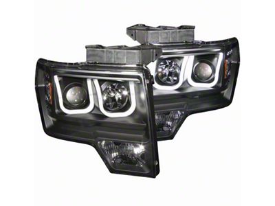 Anzo USA 2009-2014 Ford F-150 Projector Headlights w/ U-Bar Black - 111263