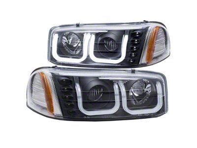 Anzo USA 1999-2006 Sierra 1500 Projector Headlights w/ U-Bar Black - 111303