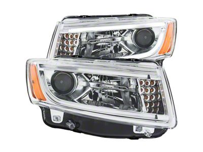 Anzo USA 2014-2015 Jeep Grand Cherokee Projector Headlights w/ Plank Style - 111328