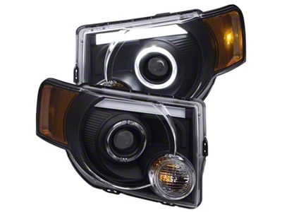 Anzo USA 2008-2012 Ford Escape Projector Headlights w/ Halo Black - 111355