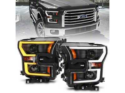 Anzo USA 2015-2017 Ford F-150 Projector Headlights w/ Plank Style Switchback - 111357