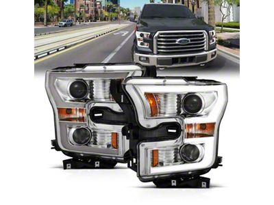 Anzo USA 2015-2017 Ford F-150 Projector Headlights w/ Plank Style Switchback - 111358