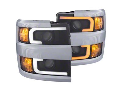 Anzo USA Projector Headlights 15-17 Chevrolet Silverado 2500HD / 3500HD Black - 111365