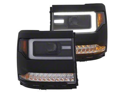 Anzo USA 16-17 Chevy Silverado 1500 Prjctr. Headlight Plank Styl. w/Amber - 111373